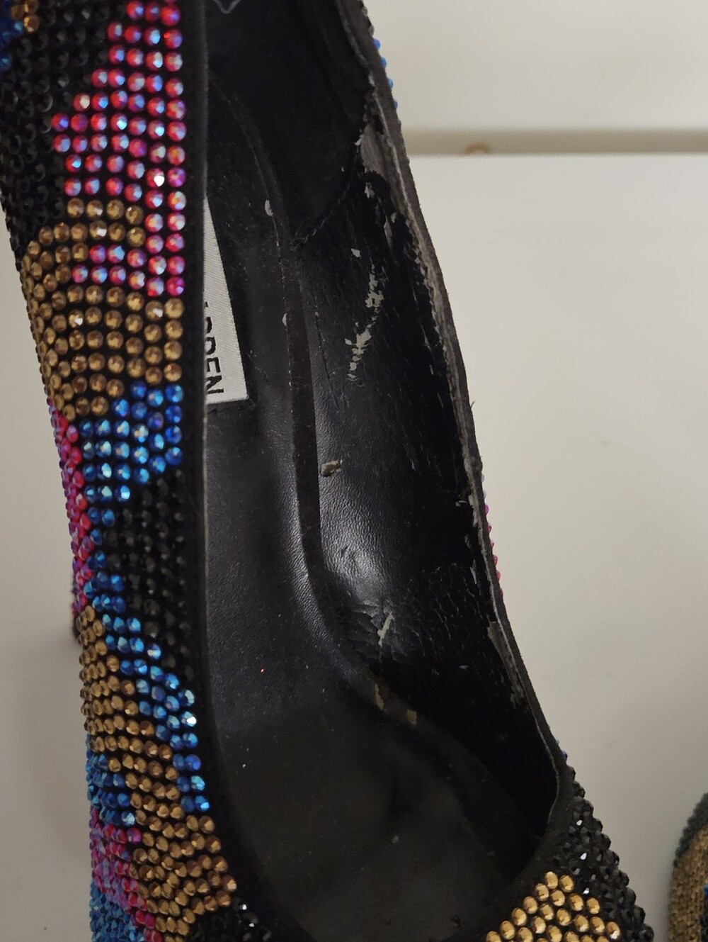 Steve Madden  Multicolor Blue Pink  Crystal Platform Stiletto Pumps - Women - Picture 6 of 8